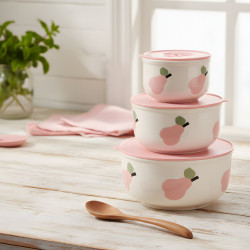 Metal Tupperware Set - 3 Pcs	